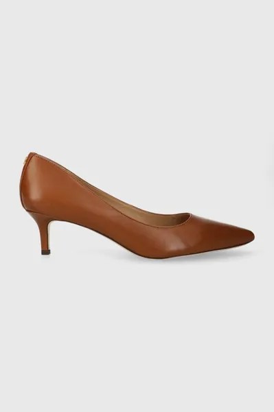 Кожаные туфли Adrienne на высоком каблуке Lauren Ralph Lauren, коричневый