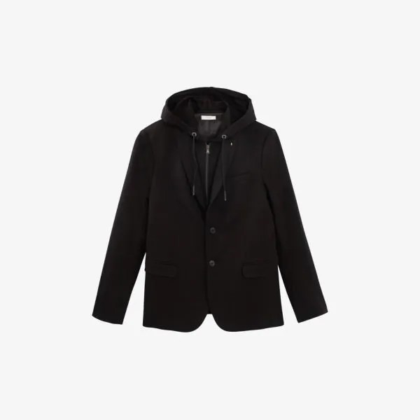 Пиджак классического кроя из эластичной ткани с капюшоном Interlock Ikks, цвет noir