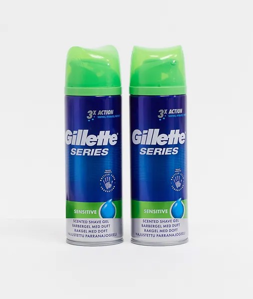 Набор из двух гелей для бритья для чувствительной кожи Gillette Series-Бесцветный