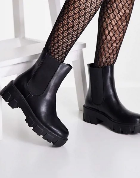 Черные ботинки челси на массивной подошве Glamorous-Черный