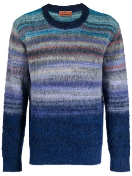 Missoni полосатый джемпер с круглым вырезом, синий