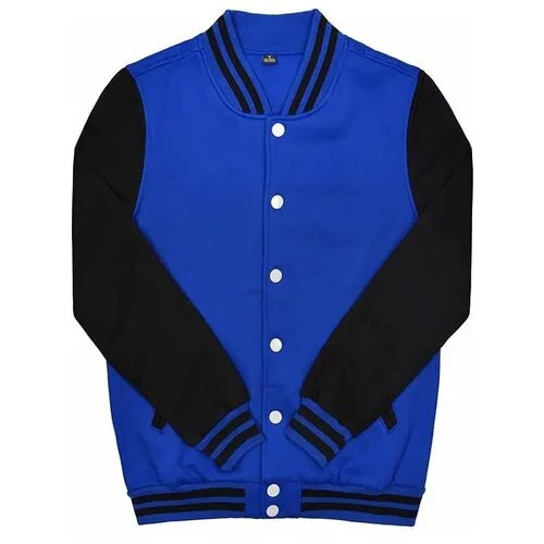 Куртка бомбер / Street Style / Varsity Classic Jacket V 2 / синий с чёрными рукавами / (S)