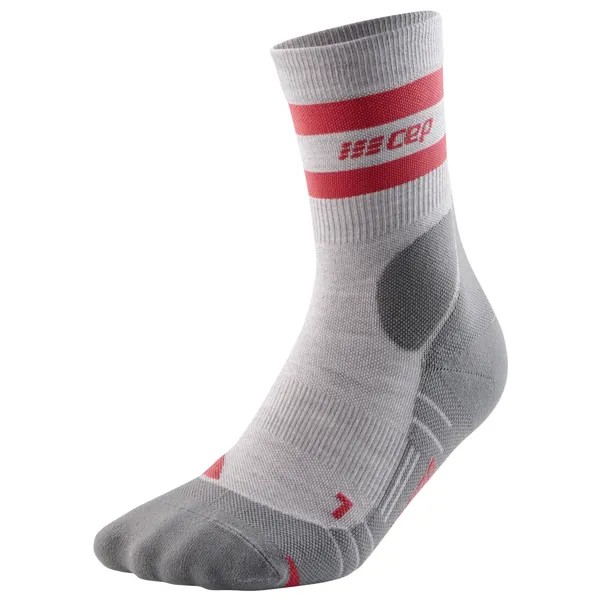Походные носки Cep Women's Hiking 80's Socks Mid Cut, цвет Light Grey/Red