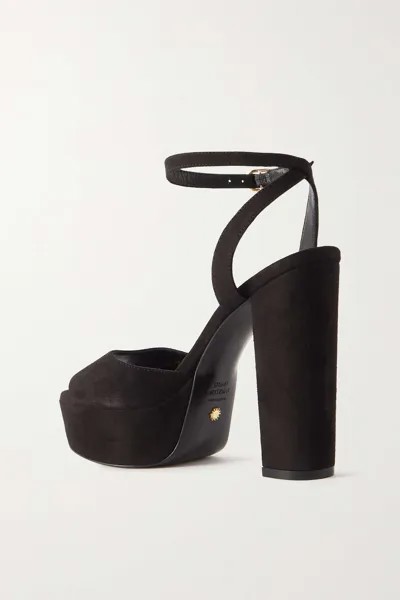 STUART WEITZMAN замшевые сандалии Ryder на платформе, черный