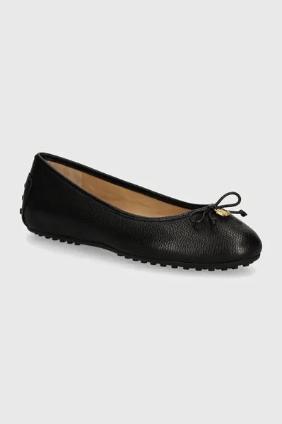 Кожаные балетки Jayna Driver Lauren Ralph Lauren, черный