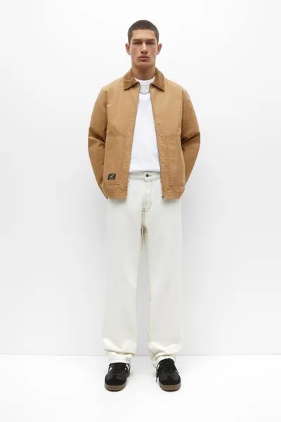 Джинсы широкого кроя из хлопка Pull&Bear, белый
