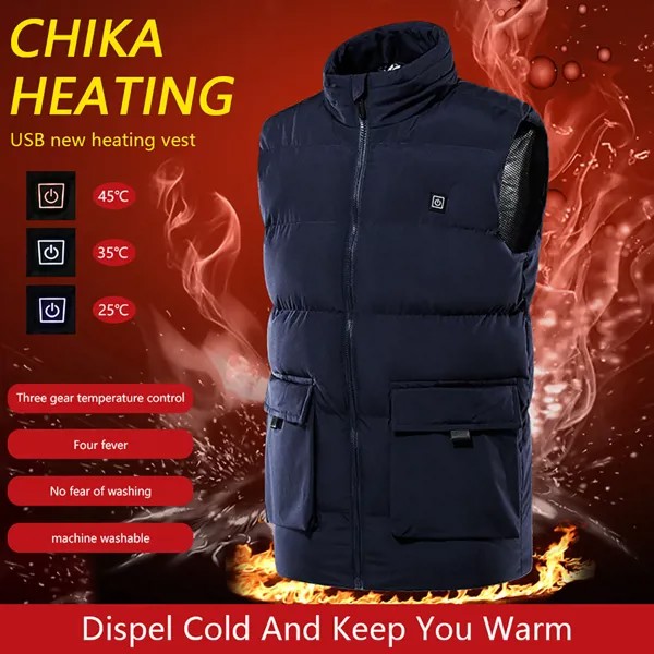 Зимняя Теплая мужская и женская жилетка с подогревом, USB Инфракрасная гибкая электрическая уличная куртка, женская зимняя одежда