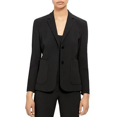 Женский черный деловой офисный пиджак с двумя пуговицами Theory 8 BHFO 2550