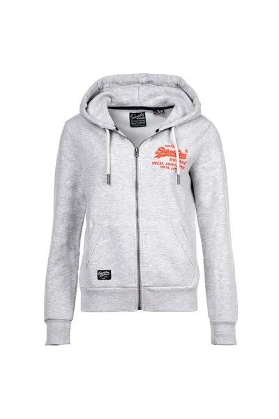 Худи с винтажным логотипом Superdry, серый