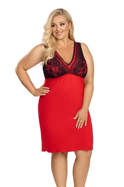 Ночная сорочка женская Donna Patrizia plus красная 3XL
