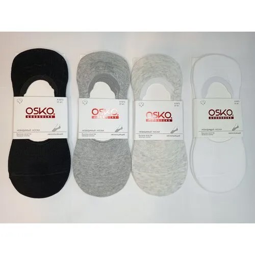 Подследники OSKO, 6 пар, размер 37-41, черный, серый, белый