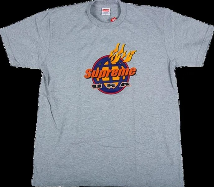 Футболка Supreme Fire T-Shirt 'Grey', серый