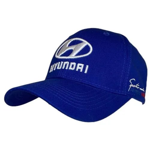 Бейсболка бини HYUNDAI Бейсболка Хендай кепка мужская женская, размер 55-58, синий