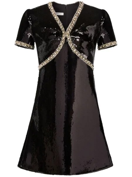 Nina Ricci платье мини с пайетками, черный