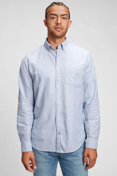 Оксфордская рубашка стандартного кроя Gap, синий