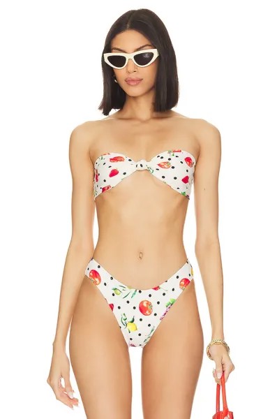 Топ бикини WeWoreWhat Tie Bandeau, цвет Fruits Off White Multi