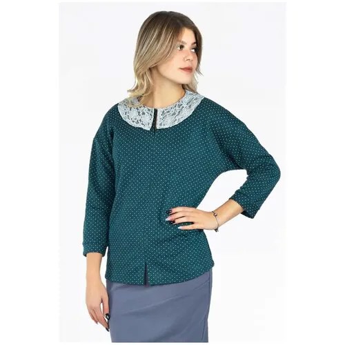 Блуза  Setty'S Collection, повседневный стиль, прямой силуэт, размер 48, зеленый