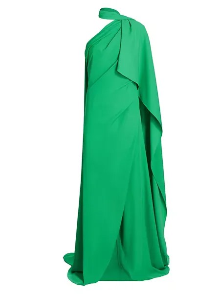 Платье Atelier Clare с драпировкой на одно плечо Atelier Prabal Gurung, цвет dark emerald