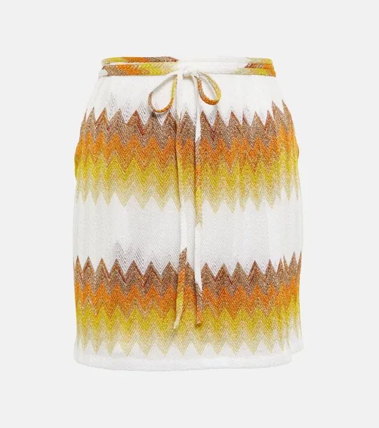 Трикотажная мини-юбка зигзаг Missoni, оранжевый