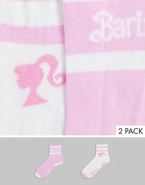 Набор из 2 носков розового и белого цветов Skinnydip x Barbie-Розовый цвет