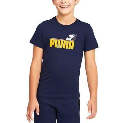 Футболка Puma с круглым вырезом и короткими рукавами X Peanuts, молодежные повседневные топы для мальчиков, размер 2T, 53