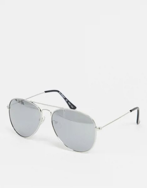 Серебристые солнцезащитные очки-авиаторы в стиле унисекс AJ Morgan-Золотистый