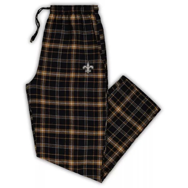 Мужские спортивные брюки Concepts Sport черно-золотые New Orleans Saints Big & Tall Ultimate Sleep Pant