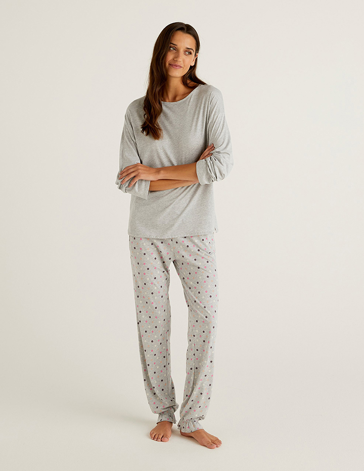 Пижама женская United Colors of Benetton 21A_3Y5E3P2DR серая XS