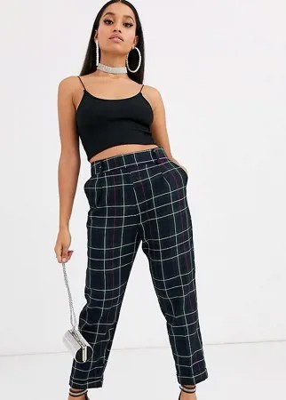 Брюки в стиле милитари в клетку ASOS DESIGN petite-Мульти