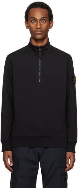 Черный свитер с молнией до половины Stone Island, цвет Black