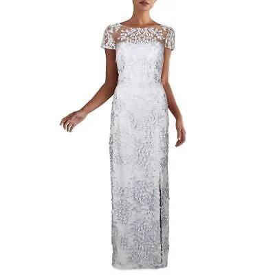 JS Collections Женское длинное вечернее платье с серебряной вышивкой 10 BHFO 6814