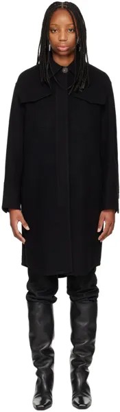 Черное пальто с начесом Vince