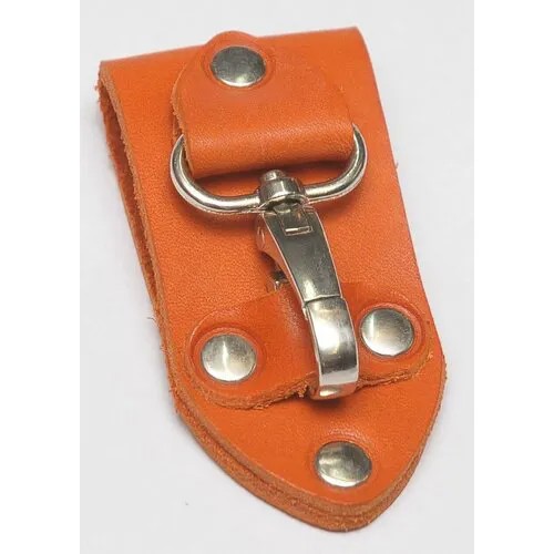 Брелок KOZHEDUB брелок-карабин на ремень для ключей, гладкая фактура, оранжевый