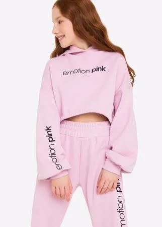 Лиловое укороченное худи oversize для девочки Gloria Jeans