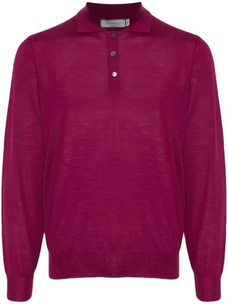 Canali рубашка поло из шерсти мериноса, розовый