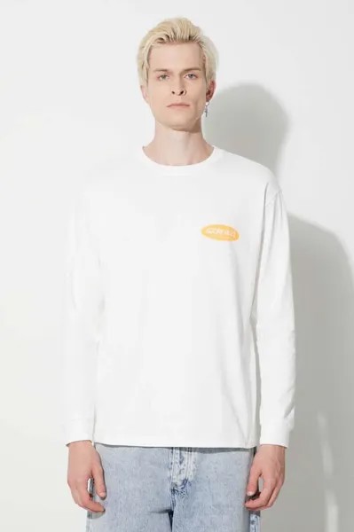 Хлопковая футболка с длинными рукавами Original Freedom Oval Longsleeve Tee Gramicci, белый