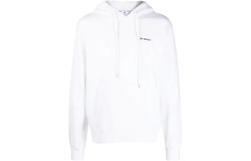 Толстовка с капюшоном и логотипом на завязках Off-White, белый