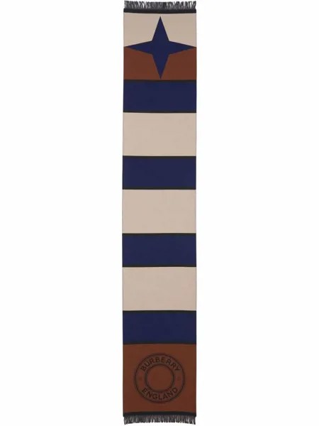 Burberry шарф в полоску с логотипом