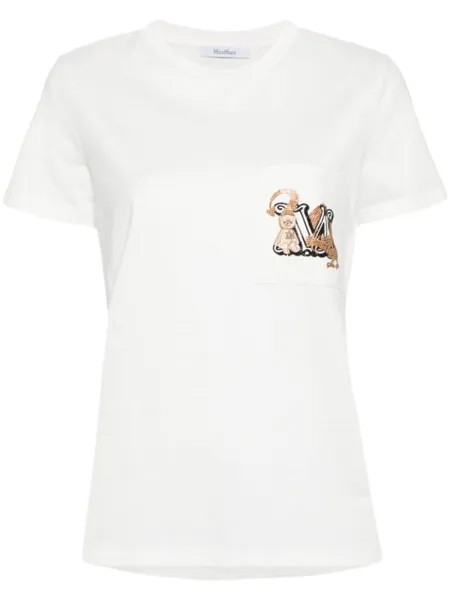 Max Mara футболка с графичным принтом, белый