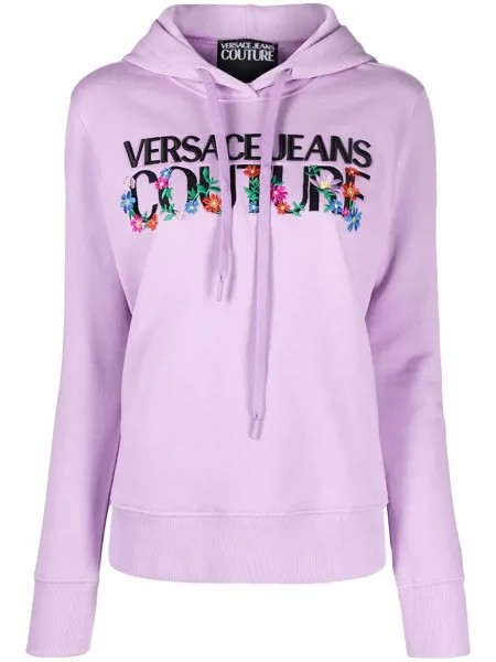 Versace Jeans Couture худи с цветочной вышивкой