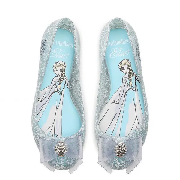 Мини-туфли Melissa на плоской подошве для маленьких девочек, серебряные туфли Эльзы «Холодное сердце» принцессы Диснея, НОВИНКА