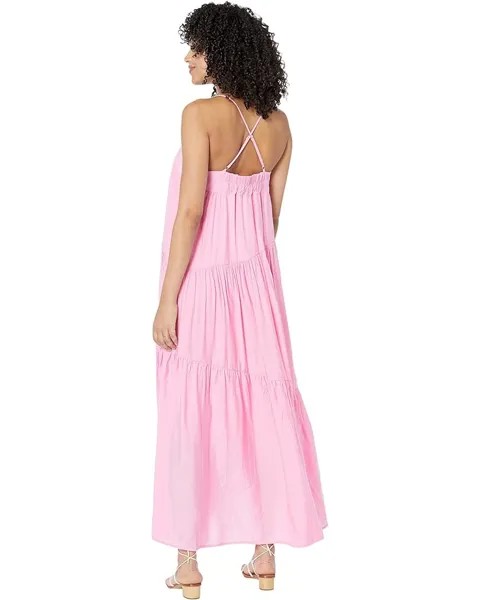 Платье MOON RIVER Woven Tiered Maxi Dress, розовый