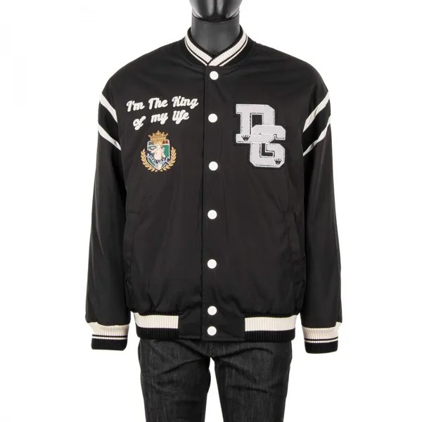 Dolce - Gabbana Oversize-бомбер Royal College Dg Logo Черный Белый 08935