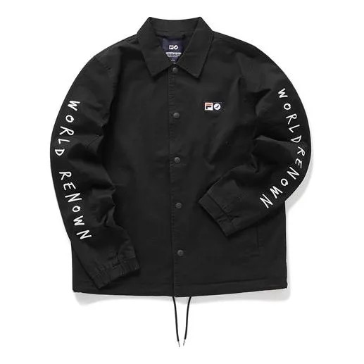 Куртка Fila FUSION x Staple Crossover Casual Printing Woven Jacket Couple Style Black, черный