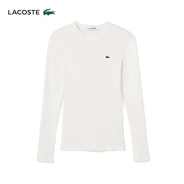 Лонгслив Lacoste с круглым вырезом, белый