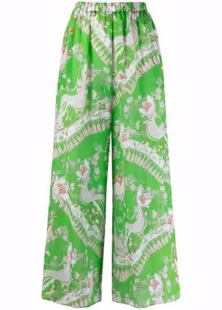 Emilio Pucci брюки палаццо с цветочным принтом