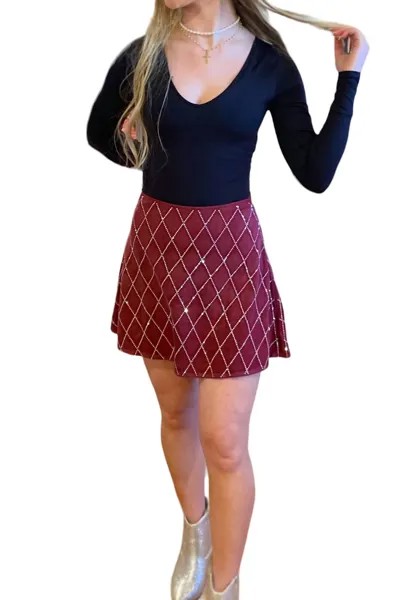 Ягодная юбка со стразами Gabrielle Glam She + Sky