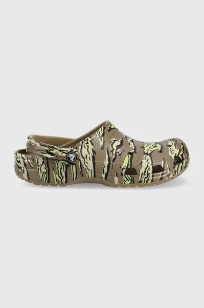 Классические шлепанцы Camo Clog с принтом Crocs, зеленый