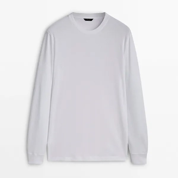 Лонгслив Massimo Dutti Cotton, белый