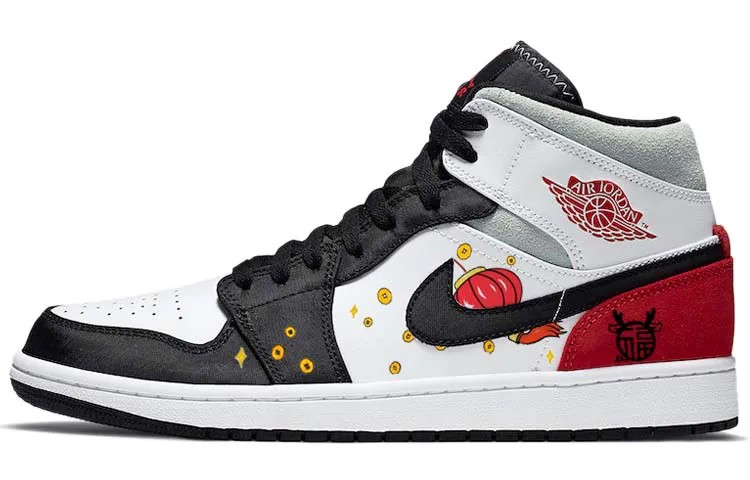 Кроссовки Air Jordan 1 Vintage Basketball Shoes Men High-top White/red, красный